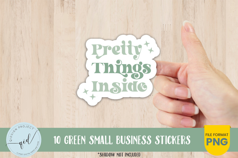 10-sets-of-green-small-business-stickers-personal-stickers