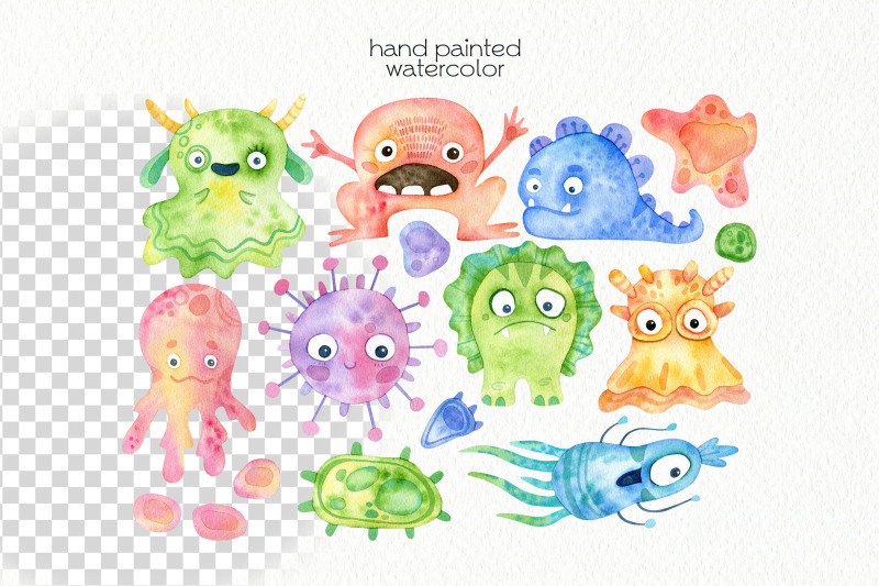 watercolor-monsters-clipart-png-files