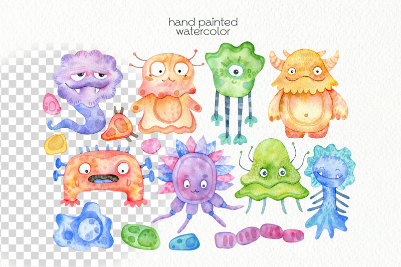 watercolor-monsters-clipart-png-files