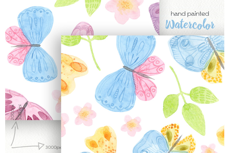 watercolor-butterflies-seamless-patterns