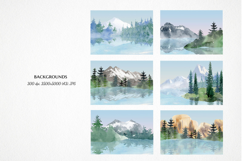 mountain-lake-clipart-watercolor-summer-camp-scene-creator-clip-art