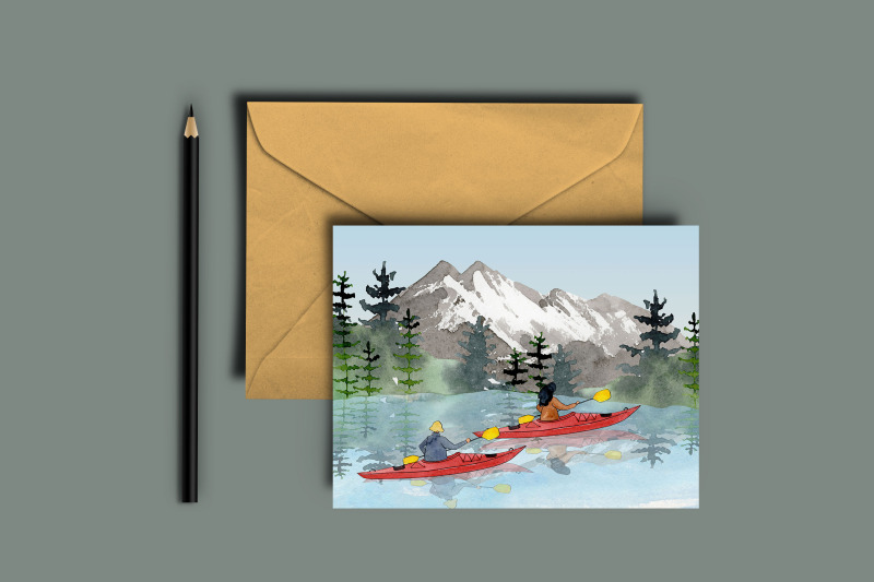 mountain-lake-clipart-watercolor-summer-camp-scene-creator-clip-art