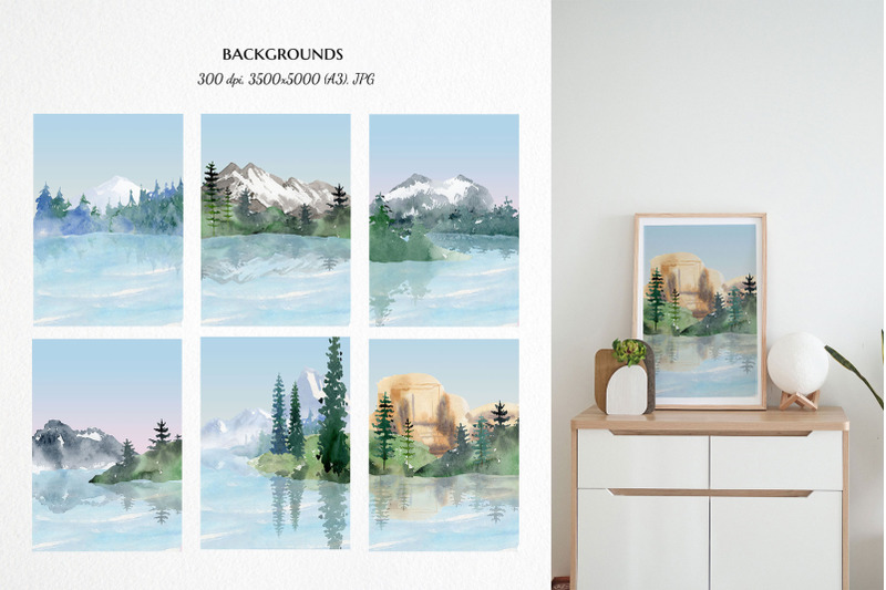 mountain-lake-clipart-watercolor-summer-camp-scene-creator-clip-art