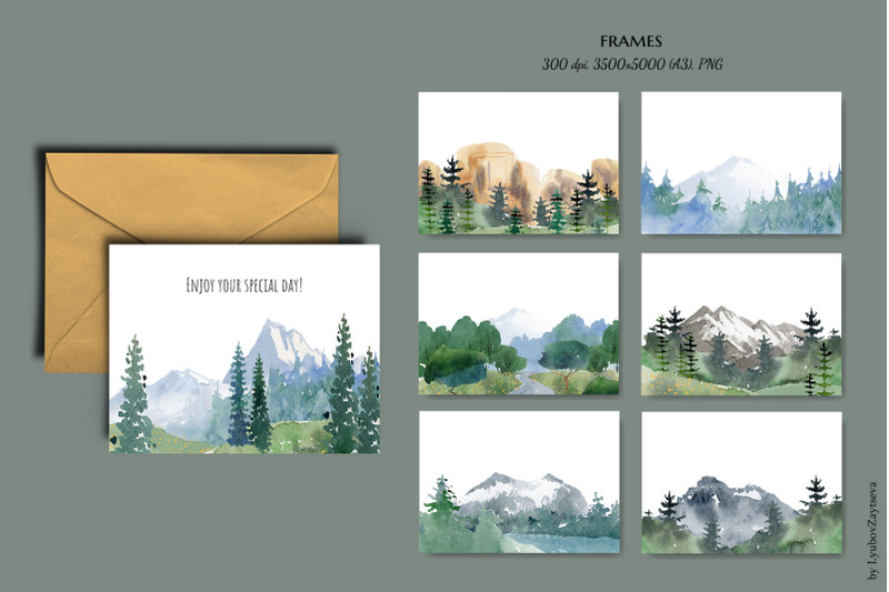 landscape-clipart-watercolor-mountain-forest-clip-art