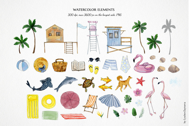 watercolor-people-on-summer-beach-scene-creator-clipart-hawaii-ocean