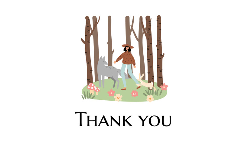 cute-woodland-animals-and-girls-clipart-forest-scene-vector-png