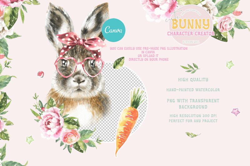 bunny-character-creator-watercolor-rabbit-illustration-clipart-easter