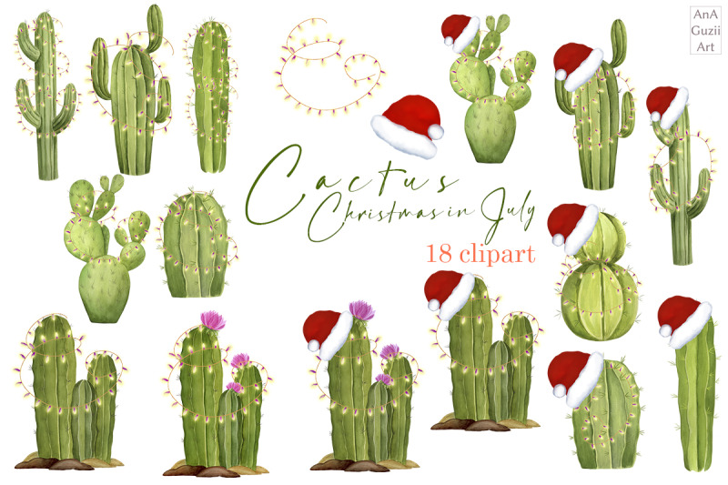 watercolor-cactus-christmas-in-july-clipart