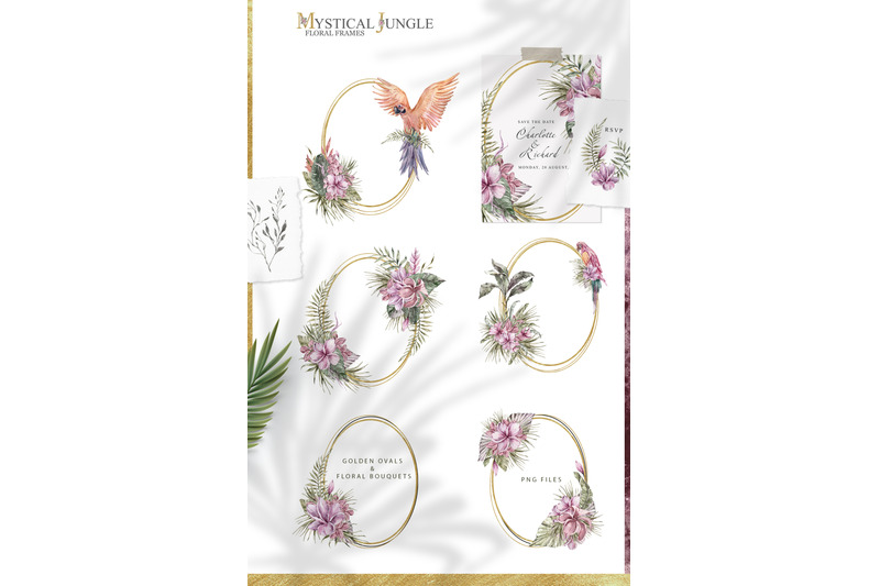 watercolor-tropical-floral-bouquet-clipart-collection