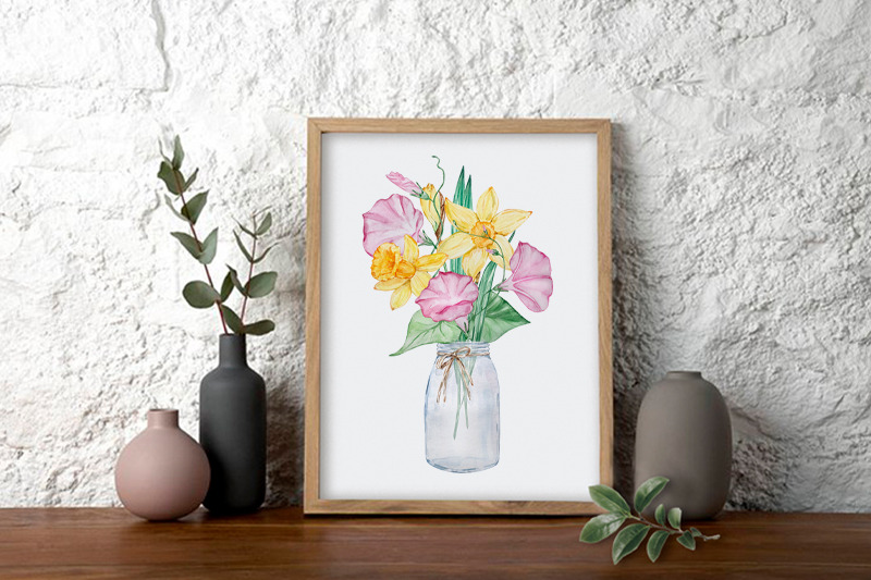 watercolor-birth-month-flower-bouquets-clipart