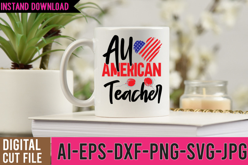 all-american-teacher-svg-design