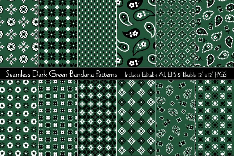 seamless-dark-green-bandana-patterns
