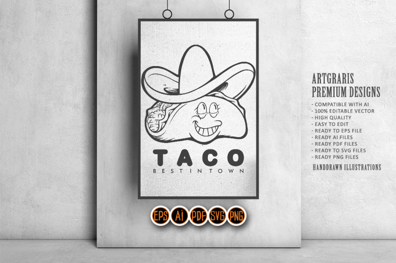 cute-delicious-tacos-hat-restaurant-silhouette-svg