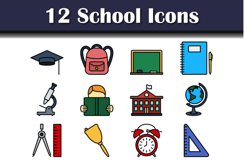 school-icon-set