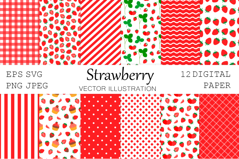 strawberry-digital-paper-red-abstract-digital-paper