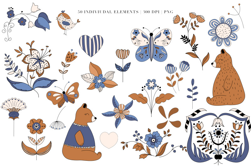 folk-animal-digital-clipart-set