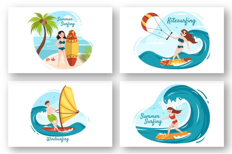 16-summer-surfing-sports-cartoon-illustration