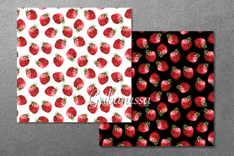 strawberry-two-seamless-patterns