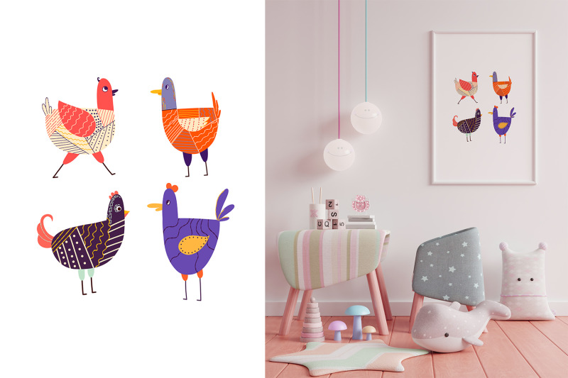 folk-birdies-set-of-vector-illustrations-ai-eps10-jpeg