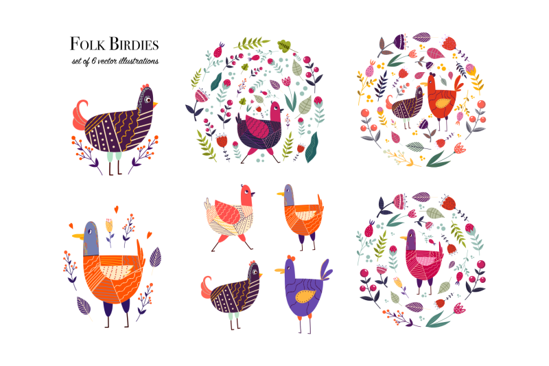 folk-birdies-set-of-vector-illustrations-ai-eps10-jpeg