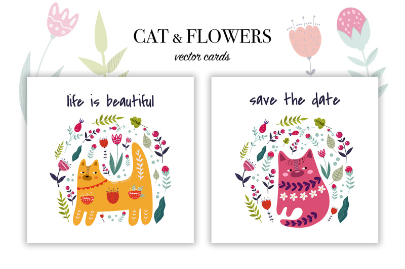 cat-and-flowers-set-of-vector-graphics-ai-eps10-jpeg