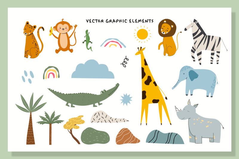 safari-vector-graphics-set-ai-eps10-jpeg