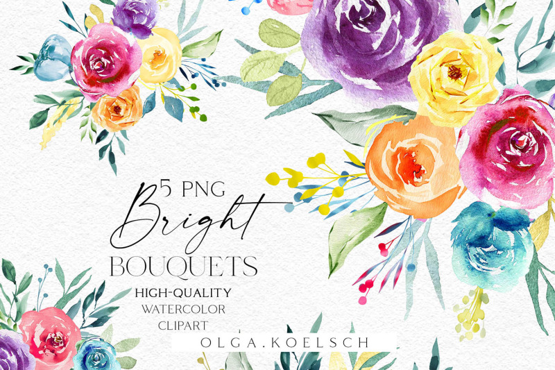 bright-bouquets-clipart-watercolor-summer-floral-borders-png