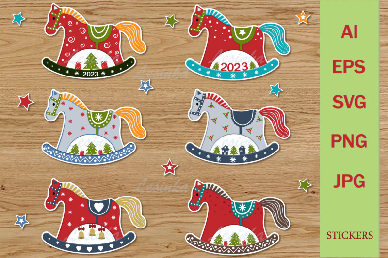 stickers-for-printing-christmas-horses-with-cricut-design