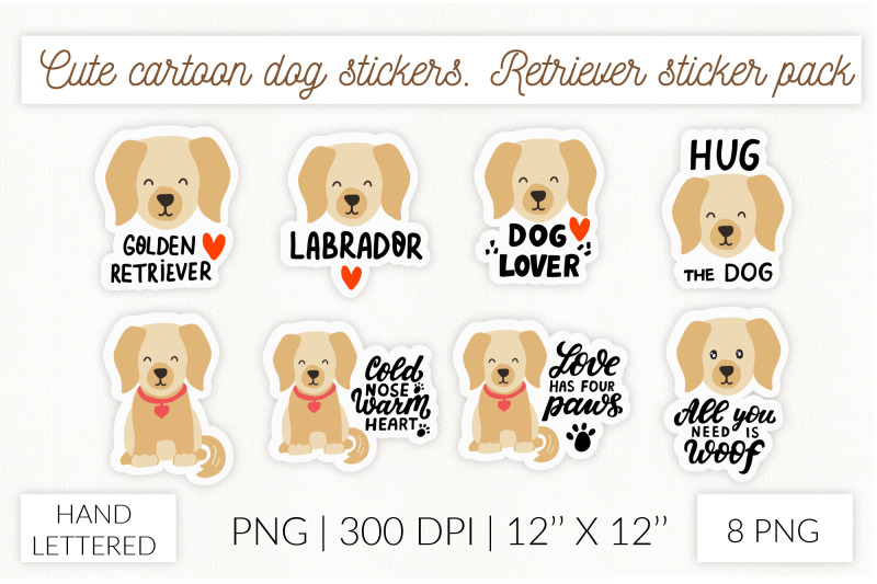 cute-cartoon-dog-sticker-set-labrador-retriever-stickers