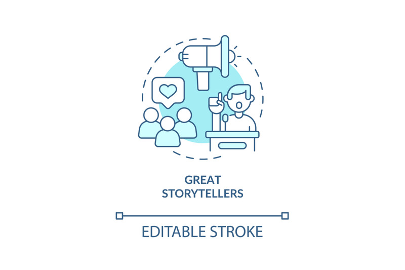 Great Storytellers Turquoise Concept Icon By Bsd Studio | TheHungryJPEG