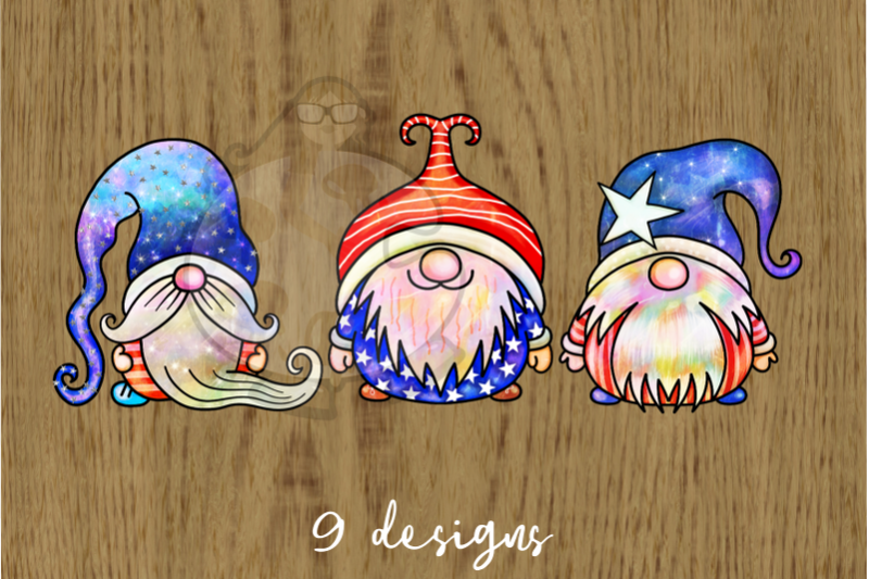 patriotic-gnomes-watercolor-doodle-clipart-set