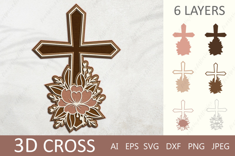 3d-layered-cross-with-flowers-paper-cutting-floral-cross
