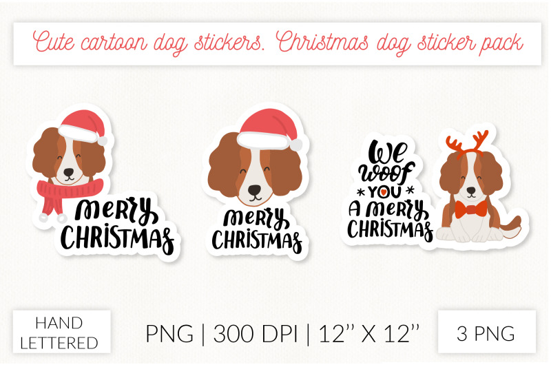 christmas-dog-sticker-set-cocker-spaniel-stickers