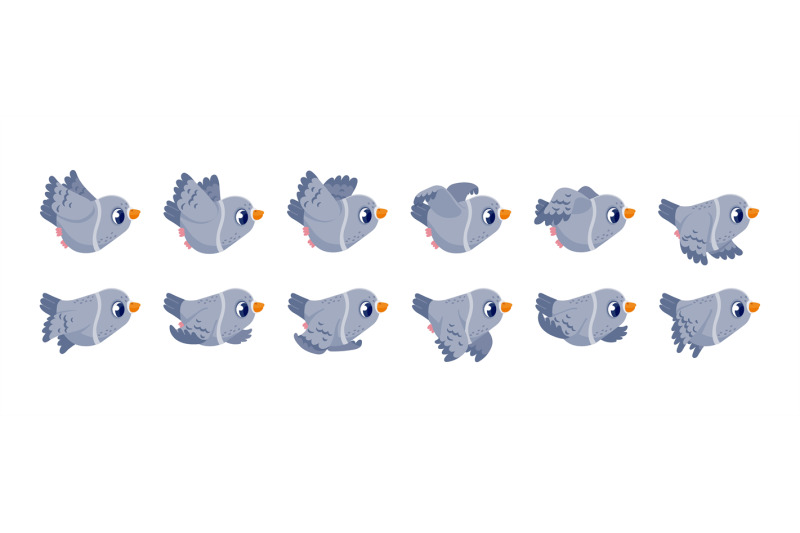 pigeon-flight-animation-game-fly-frame-sequence-sprite-asset-with-car