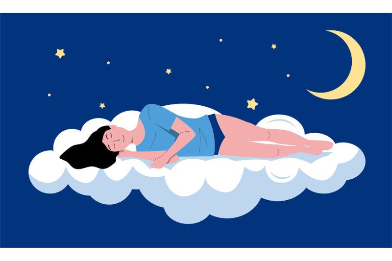 sleeping-person-illustration-cartoon-sleeping-and-dreaming-young-girl
