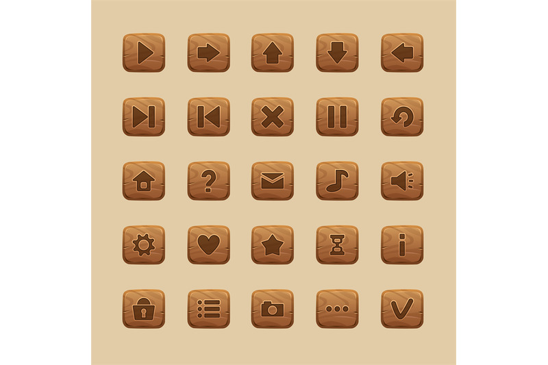 wooden-game-ui-buttons-cartoon-home-screen-interface-and-menu-icons