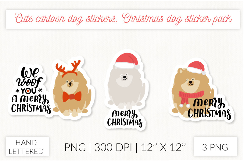 christmas-dog-sticker-set-pomeranian-christmas-stickers