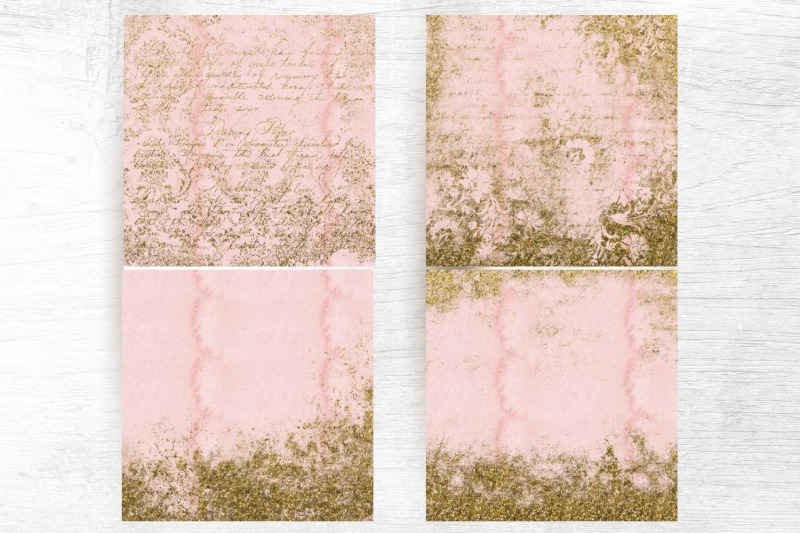 watercolor-pink-and-gold-papers