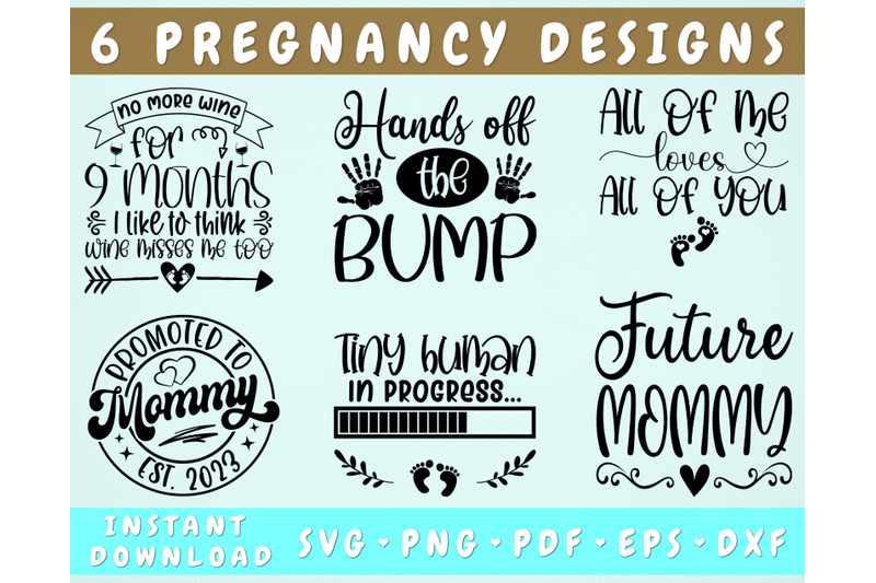 pregnancy-svg-bundle-6-designs-pregnancy-quotes-svg-pregnancy-shirt