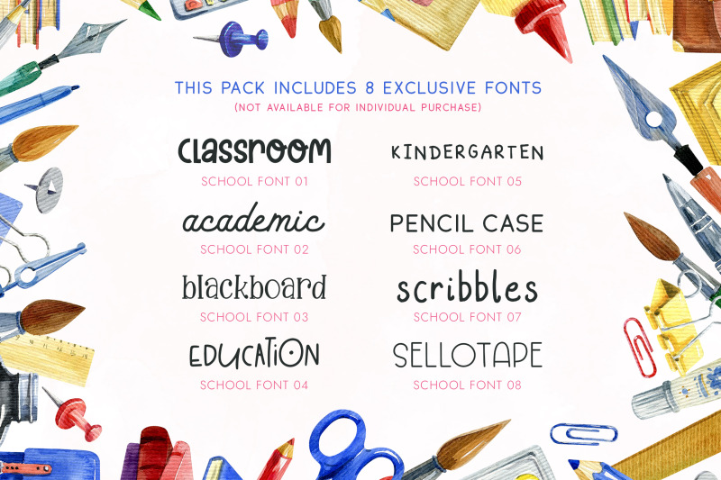 back-to-school-font-bundle-kids-fonts-school-fonts