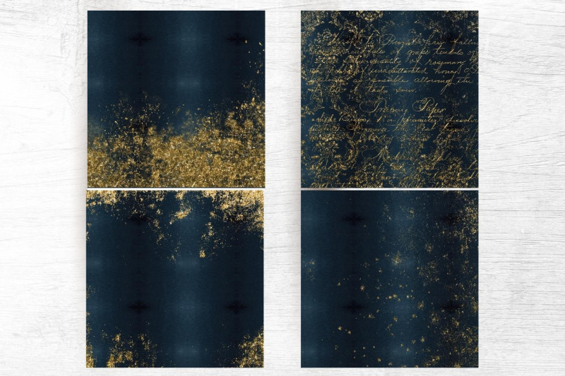 watercolor-blue-and-gold-papers