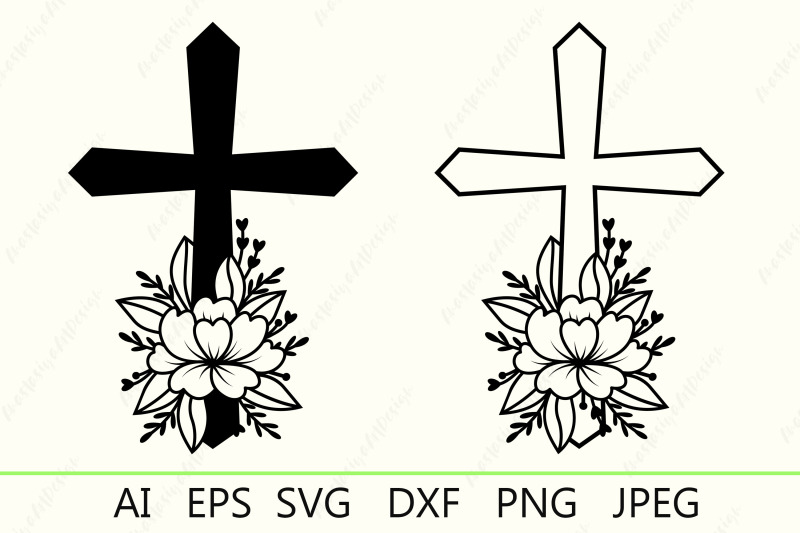 flower-cross-svg-floral-christian-cross-religion-svg-cut-file