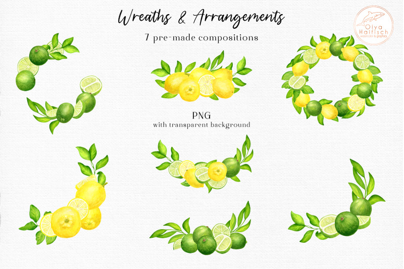 watercolor-lemons-and-limes-clipart-summer-fruit-wreath-frame-png