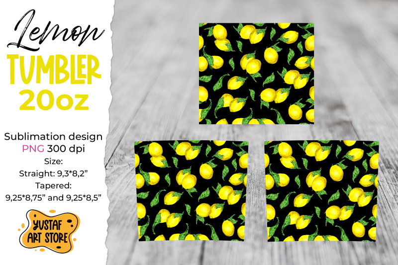 lemon-tumbler-sublimation-template-summer-tumbler-20-oz