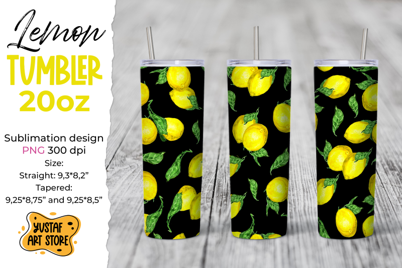 lemon-tumbler-sublimation-template-summer-tumbler-20-oz