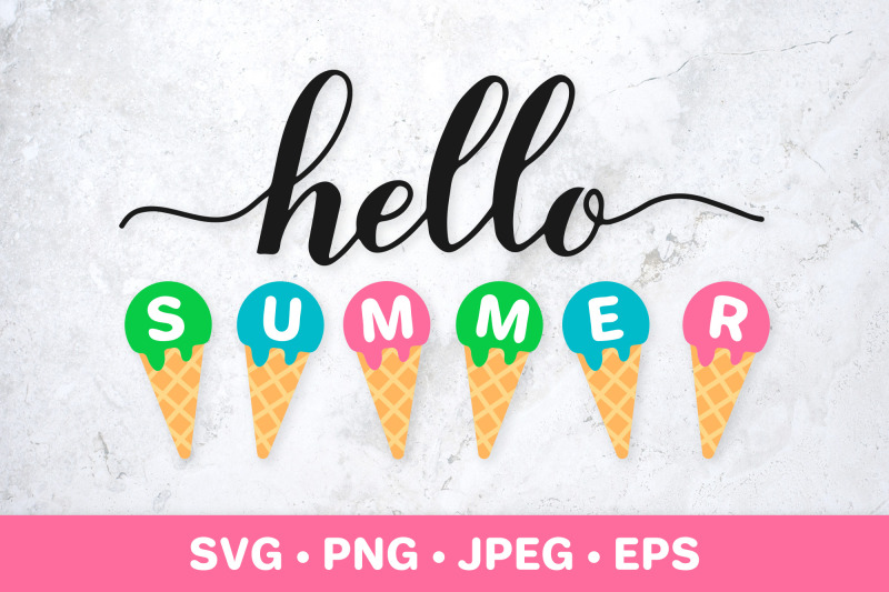 hello-summer-svg-ice-cream-cone-svg-funny-summer-sign