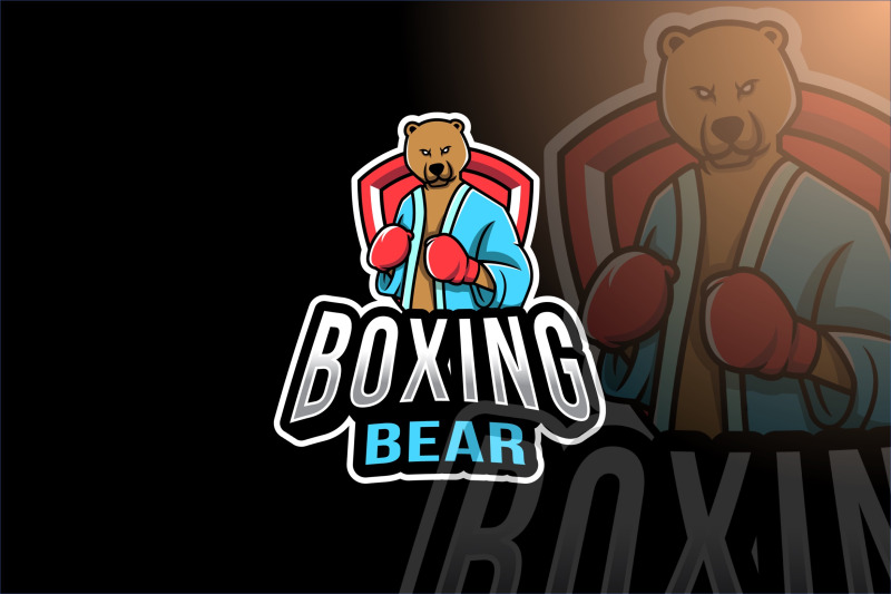 boxing-bear-esport-logo-template