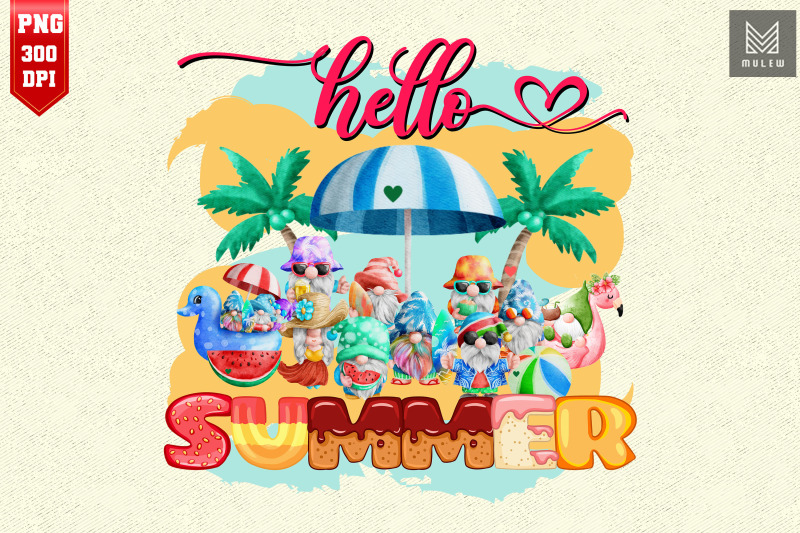 hello-summer-colorful-gnome-summertime