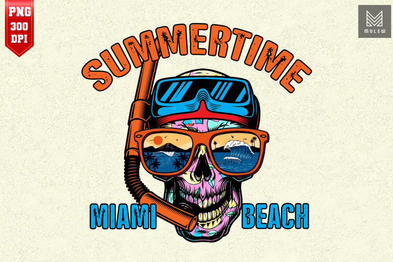 summertime-skull-miami-beach-summer