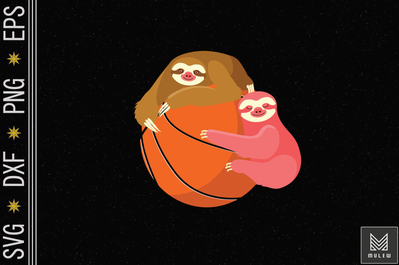 sloths-hug-basketball-sports-lover